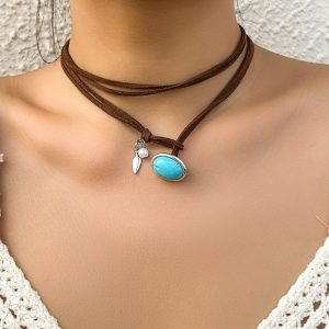 Adjustable Necklace Brown